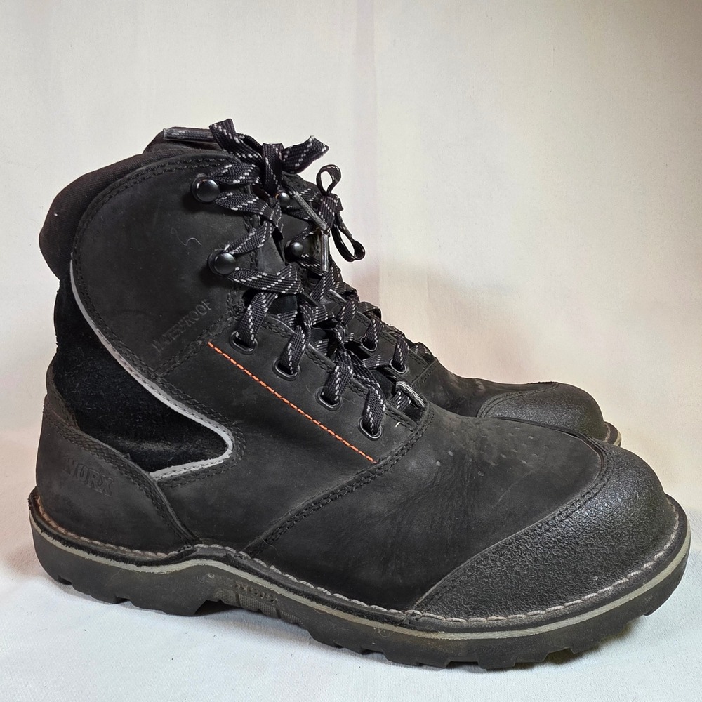 WORX by Red Wing 5128 Black Womens 10M Steel Toe Waterproof Work Boots Safety EH